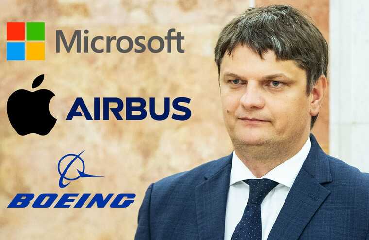 11      Airbus, Boeing, Apple, Microsoft:      