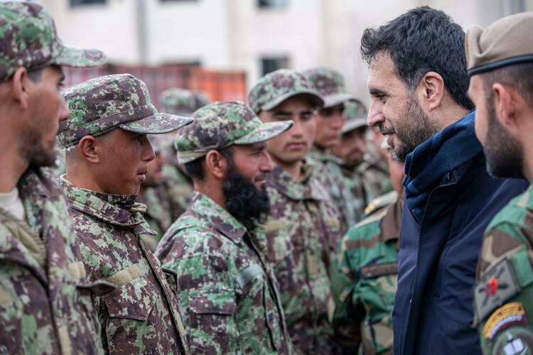 Afghan Defense Minister Asadullah Khalid meets with National Army trainees eiqeuihhiddrmf